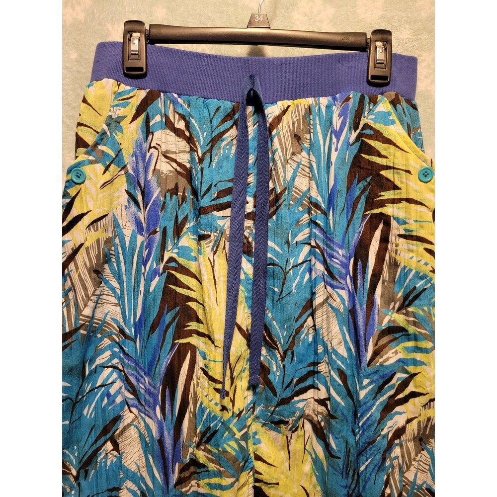 BocaBay Hawaiian Floral Large Midi Skirt Cotton Sheer Blue Cruise Flowy Coastal
